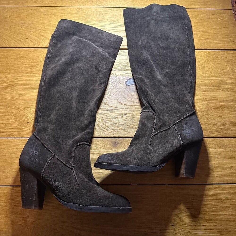 Bronx brown suede tall heeled boots 39